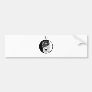 Yin Yang Tiki Warrior Mask Bumper Sticker
