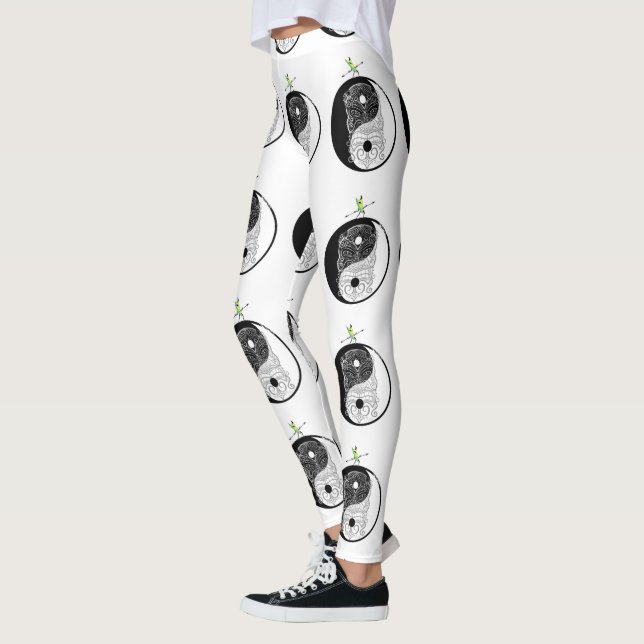 Yin Yang Tiki Warrior Mask Leggings (Left)