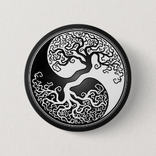 Yin Yang Tree 6 Cm Round Badge