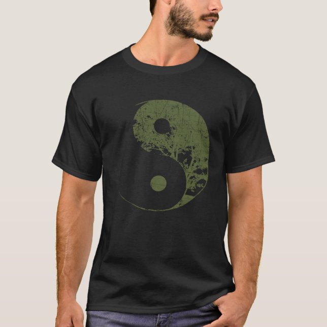 Yin Yang Tree Meditation Namaste Positivity T-Shirt (Front)