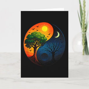 Yin Yang Tree - Meditation Yoga Buddhist Symbol Card