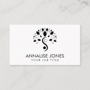 Yin Yang tree of life - Black and white Business C Card