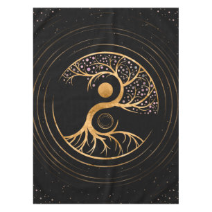 Yin Yang Tree of life - Fluorite and Gold Tablecloth