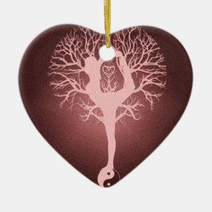 Yin yang, tree of life, yoga, harmony ceramic tree decoration