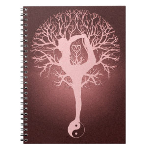 Yin yang, tree of life, yoga, harmony notebook