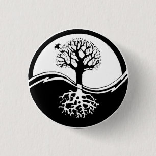 Yin Yang Tree Round Button