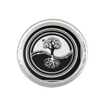 Yin Yang Tree Symbol Black and White Family