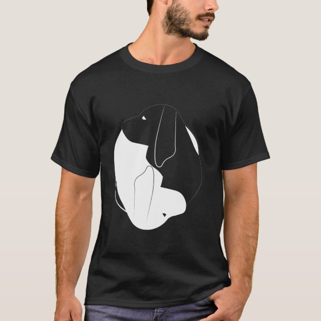 Yin Yang Treeing Walker Coonhound Funny Dog Symbol T-Shirt (Front)