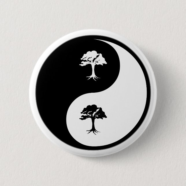 Yin Yang Trees 6 Cm Round Badge (Front)
