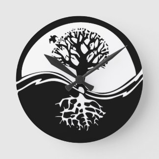Yin & Yang Trees Round Clock