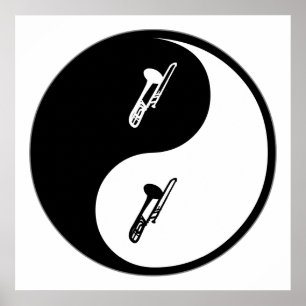 Yin Yang Trombone Poster