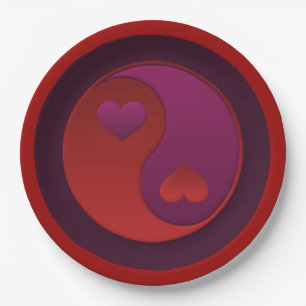 Yin Yang Valentines Paper Plate
