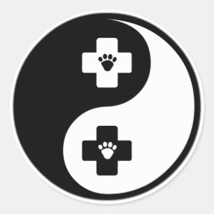 Yin Yang Veterinary Medicine Classic Round Sticker