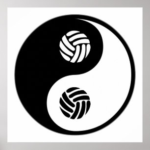 Yin Yang Volleyball Poster