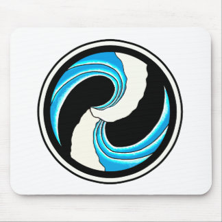 Yin Yang Waves Mouse Pad
