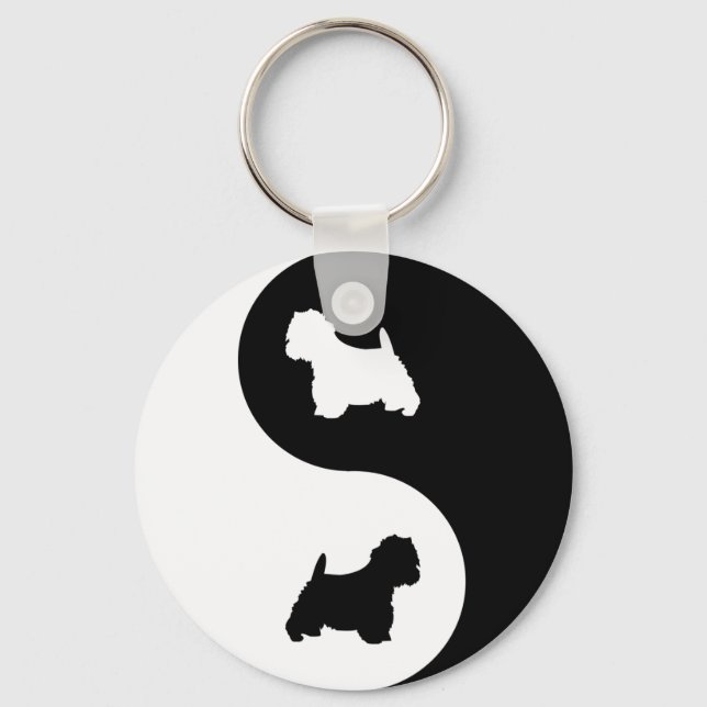 Yin Yang Westie Key Ring (Front)