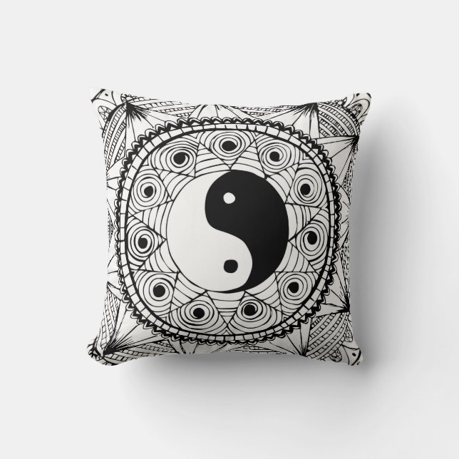 Yin & Yang White Cushion (Front)