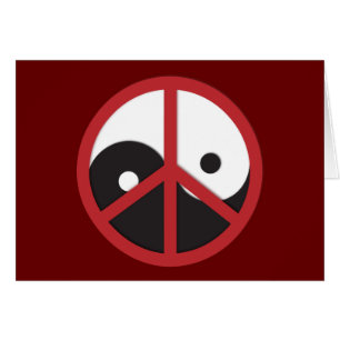 Yin-Yang with Peace sign - red