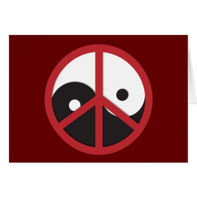 Yin-Yang with Peace sign - red (Front Horizontal)