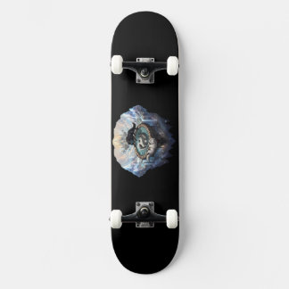 Yin Yang Wolves Cosmic Galaxy Fantasy Floating Skateboard