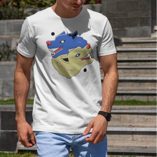Yin Yang Wolves Illustration T-Shirt (Creator Uploaded)