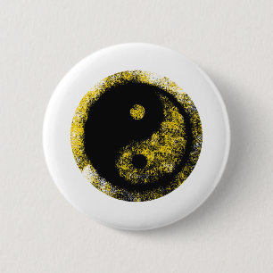 Yin Yang Yellow Black The MUSEUM Zazzle Gifts 6 Cm Round Badge