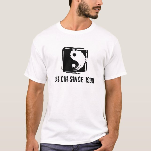 Yin Yang, Yin Yang in Squarish Logo,Tai Chi Symbol T-Shirt (Front)