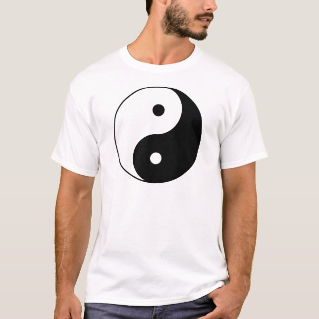 Yin Yang Ying Taoism Sign Chinese Taijitu Black T-Shirt (Front)