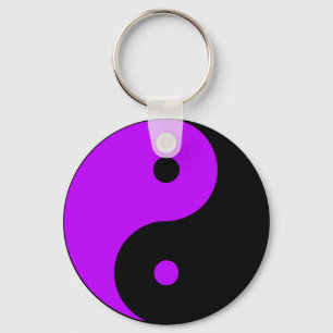 Yin Yang Ying Taoism Sign Chinese Taijitu Purple Key Ring