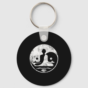 Yin Yang Yoga Lotus Harmony Lance Meditation Zen G Key Ring