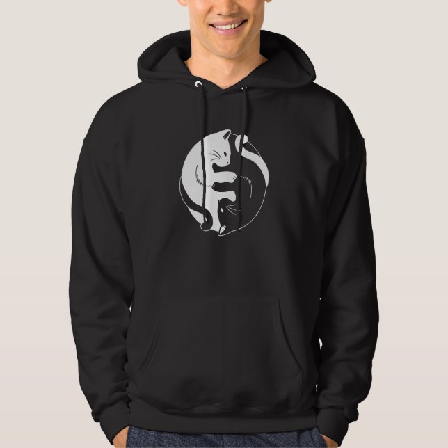 Yin Yang Yoga Zen Cute Cats for Yoga Hoodie (Front)
