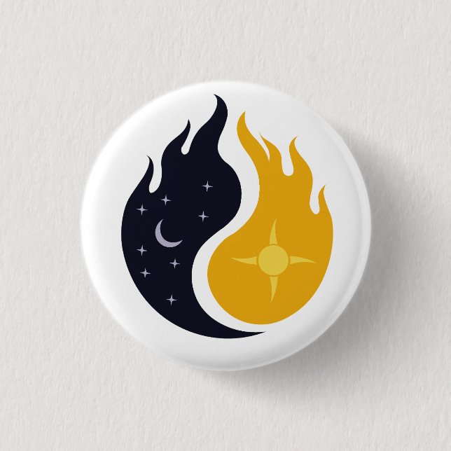 ying and yang 3 cm round badge (Front)