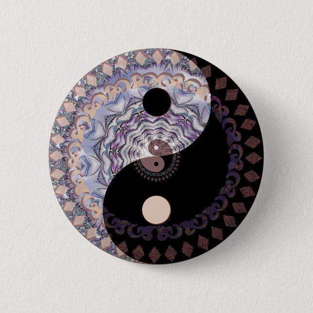 Ying Yang 6 Cm Round Badge (Front)