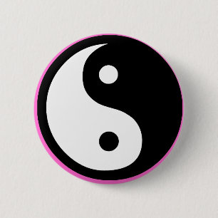 ying yang 6 cm round badge