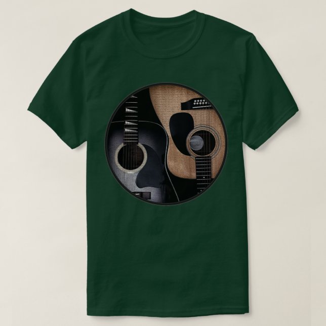 Ying Yang Acoustic Guitars  T-Shirt (Design Front)