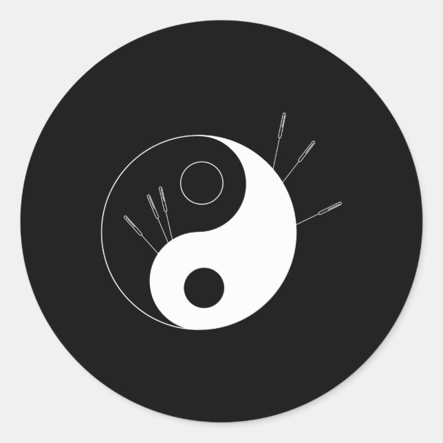 Ying Yang Acupuncture Therapist Classic Round Sticker (Front)