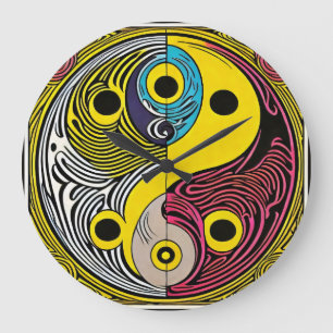 Ying Yang art  Large Clock