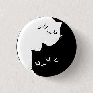Ying Yang Cats 3 Cm Round Badge
