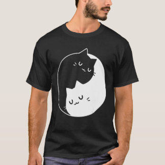 Ying Yang Cats Cat T-Shirt Tee