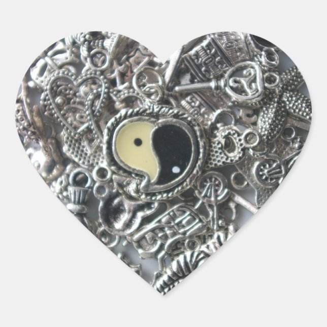 ying yang charm heart sticker (Front)