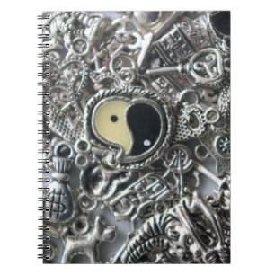 ying yang charm spiral notebook