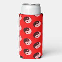 Ying yang circles on red