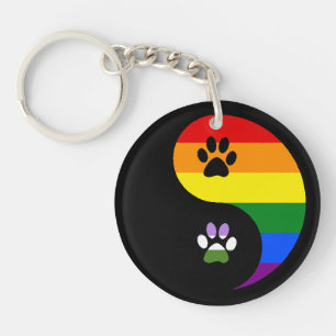 Ying Yang Genderqueer Acrylic Keychain