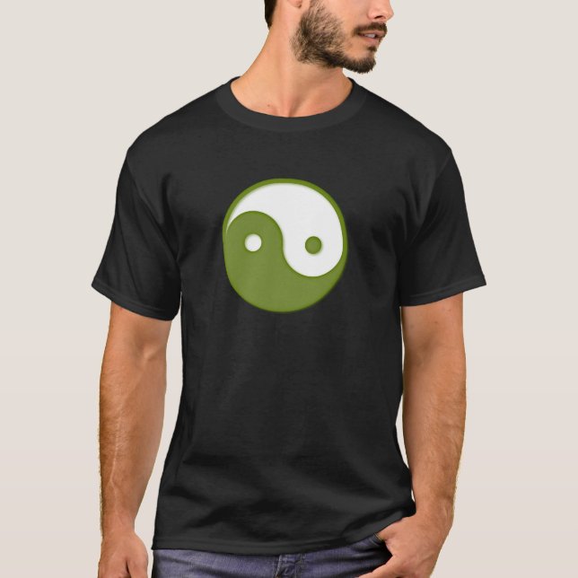 Ying Yang Green Design 2 T-Shirt (Front)