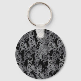 Ying Yang Grey Dragons Key Ring