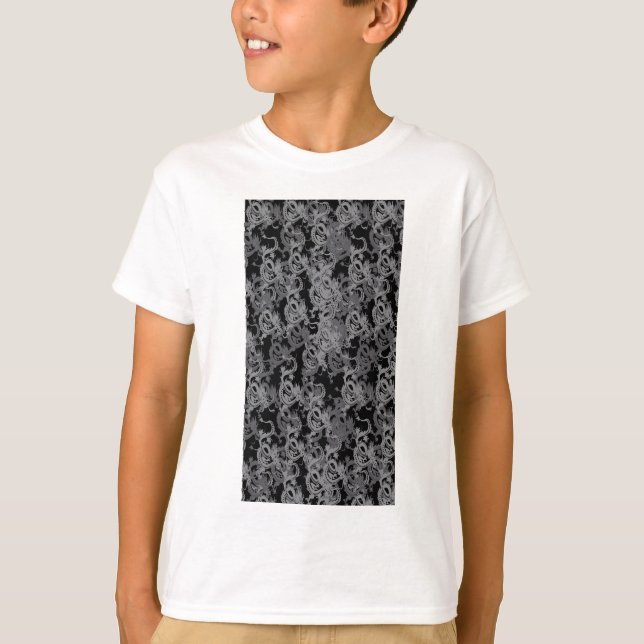 Ying Yang Grey Dragons T-Shirt (Front)