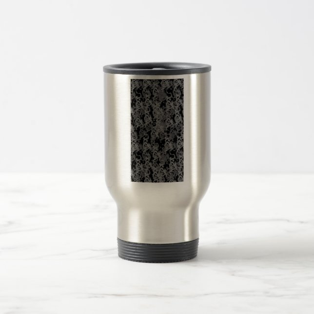 Ying Yang Grey Dragons Travel Mug (Center)