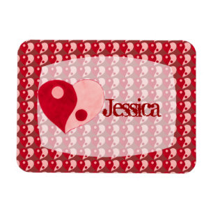 Ying Yang Heart (Red/Pink) Magnet