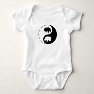 Ying yang hippo baby bodysuit