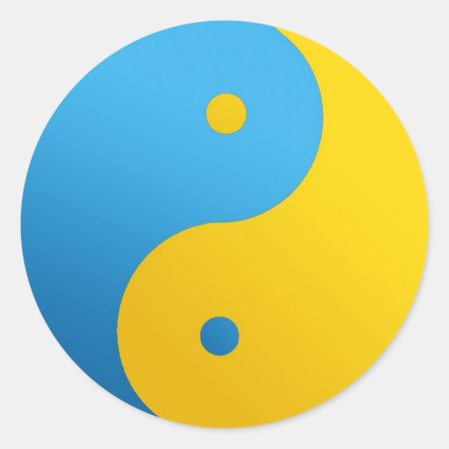 Ying Yang - in Ukrainian Style Classic Round Sticker (Front)